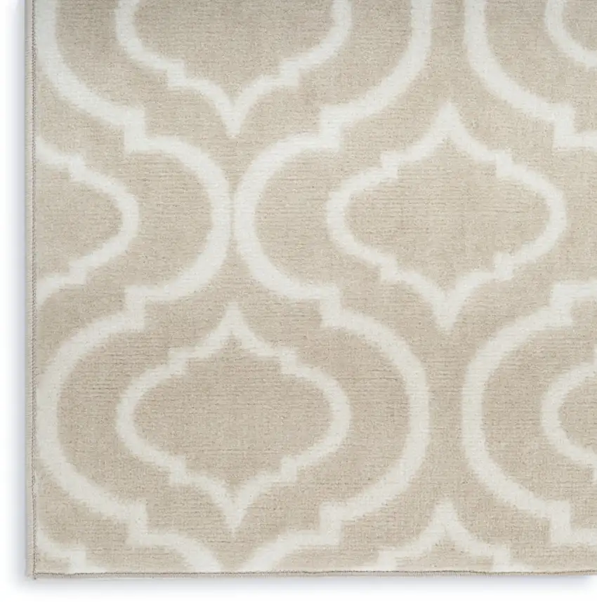 Beige Trellis Power Loom Area Rug Photo 9