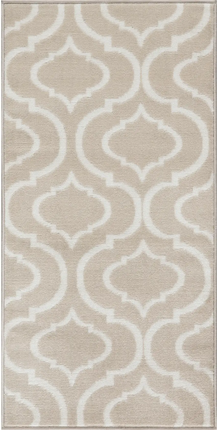 Beige Trellis Power Loom Area Rug Photo 1
