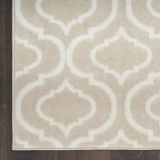 Beige Trellis Power Loom Area Rug Photo 6
