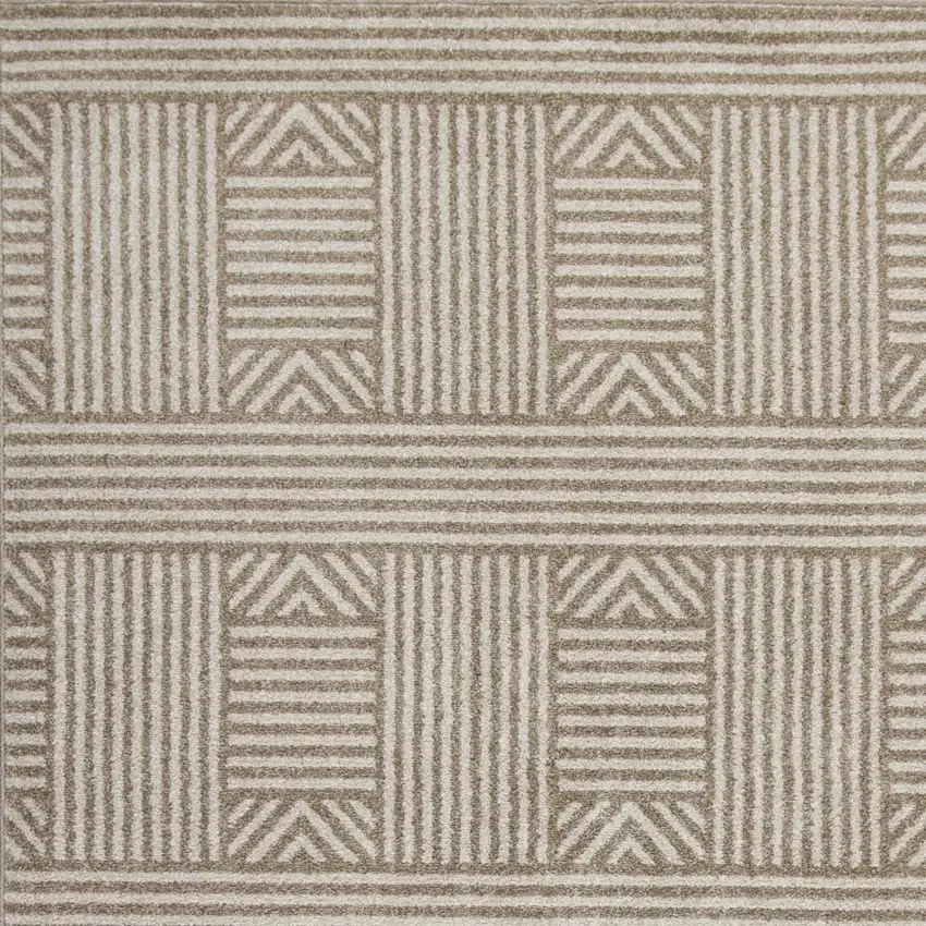 Beige UV Treated Polypropylene Area Rug Photo 3