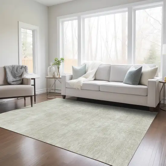 Beige Washable Indoor Outdoor Area Rug Photo 9