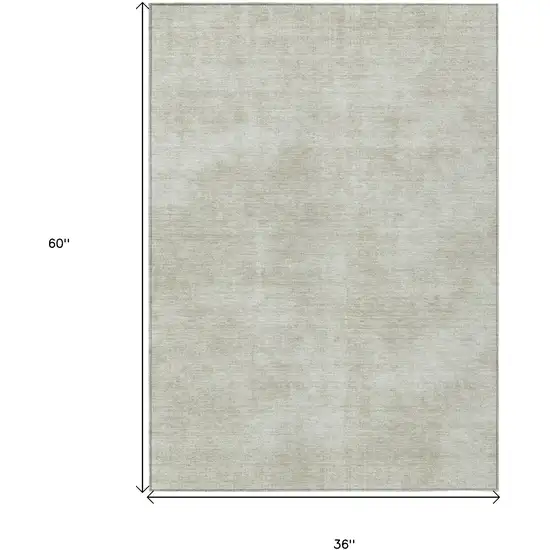Beige Washable Indoor Outdoor Area Rug Photo 3