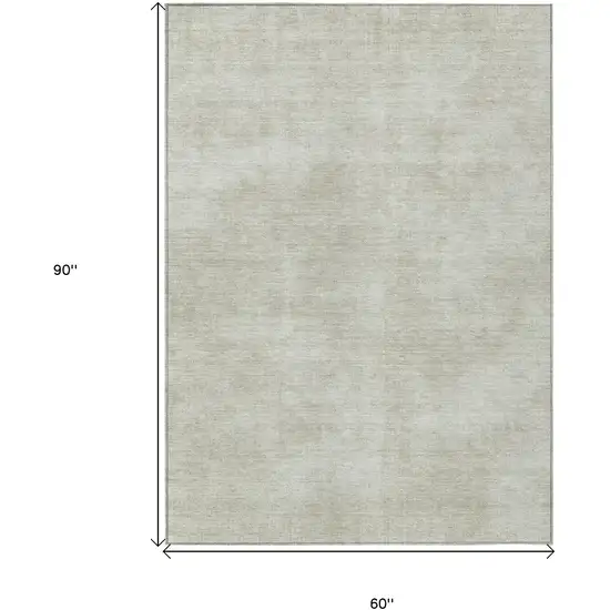 Beige Washable Indoor Outdoor Area Rug Photo 3