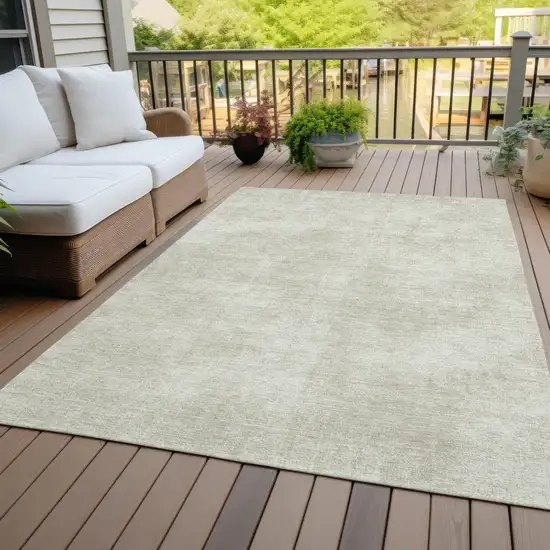 Beige Washable Indoor Outdoor Area Rug Photo 7