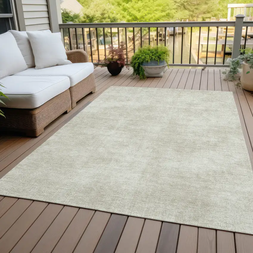 Beige Washable Indoor Outdoor Area Rug Photo 7