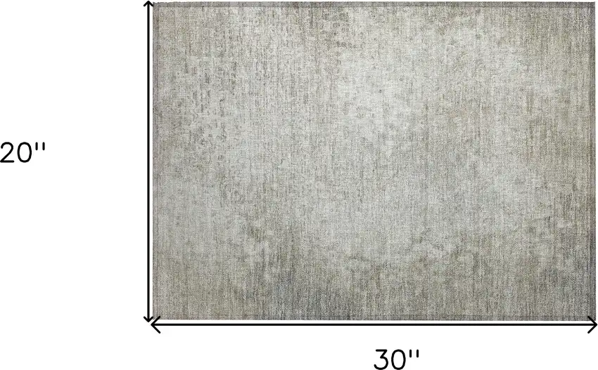 Beige Washable Non Skid Indoor Outdoor Area Rug Photo 3