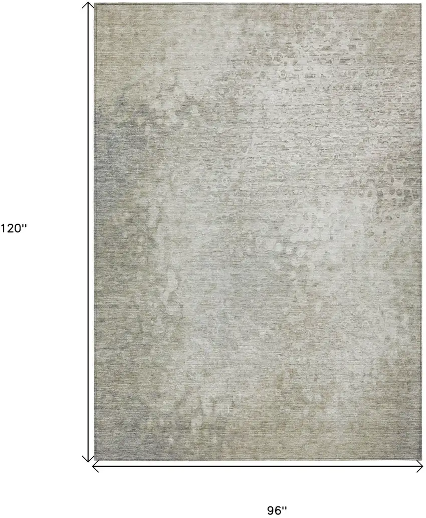 Beige Washable Non Skid Indoor Outdoor Area Rug Photo 3