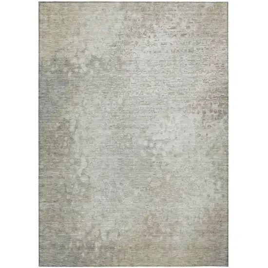 Beige Washable Non Skid Indoor Outdoor Area Rug Photo 2