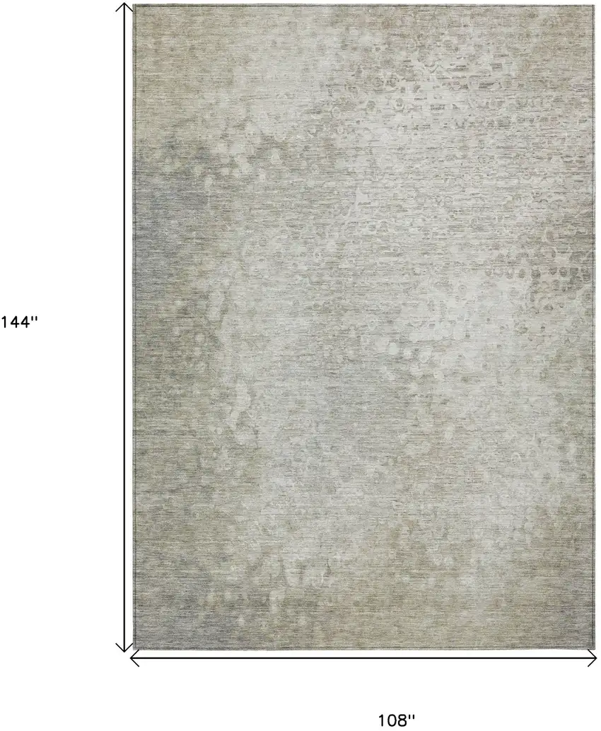 Beige Washable Non Skid Indoor Outdoor Area Rug Photo 3