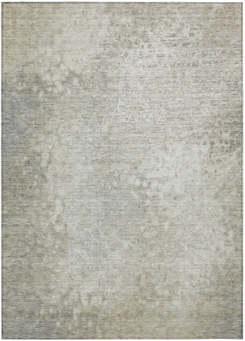 Beige Washable Non Skid Indoor Outdoor Area Rug Photo 2