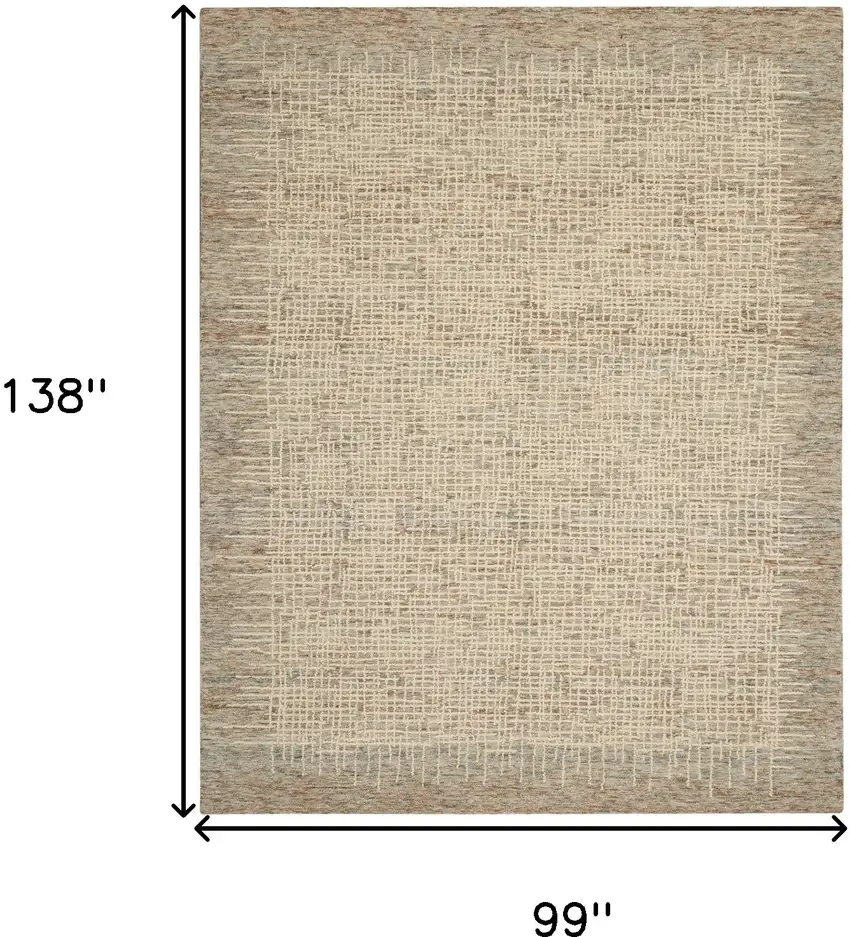 Beige Wool Abstract Area Rug Photo 3
