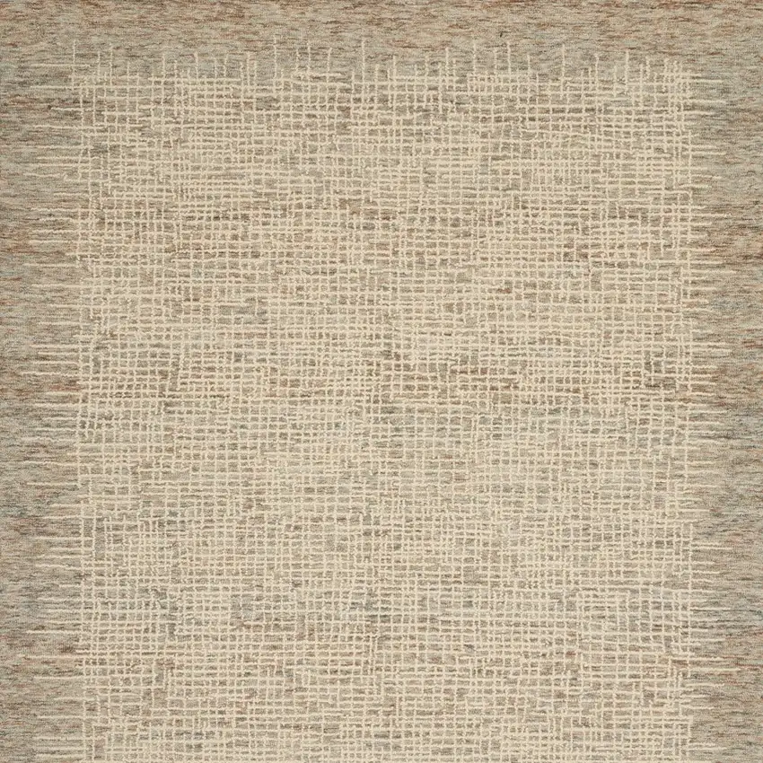 Beige Wool Abstract Area Rug Photo 8