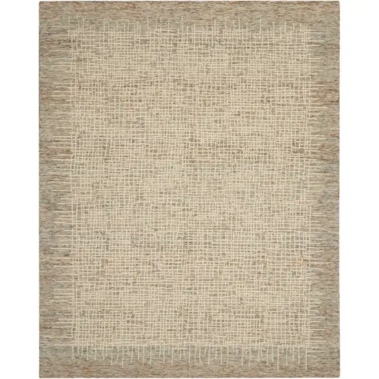 Beige Wool Abstract Area Rug Photo 8