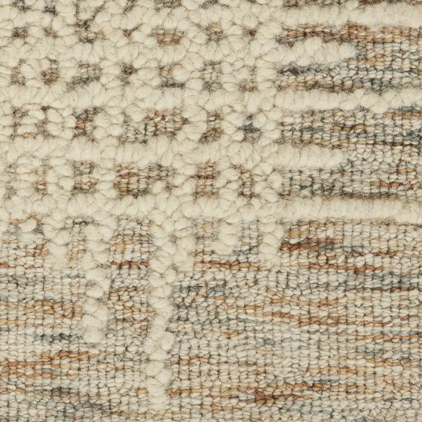 Beige Wool Abstract Area Rug Photo 3