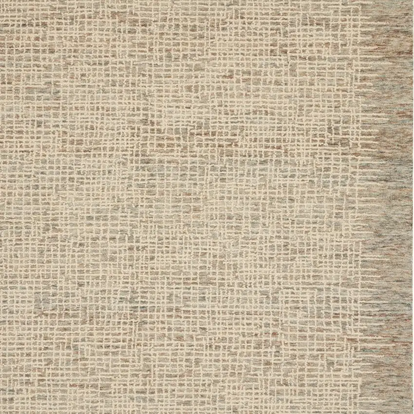 Beige Wool Abstract Area Rug Photo 9