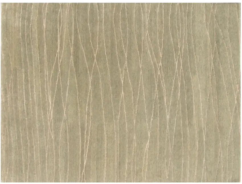 Beige Wool Abstract Lines Hand Loomed Area Rug Photo 2