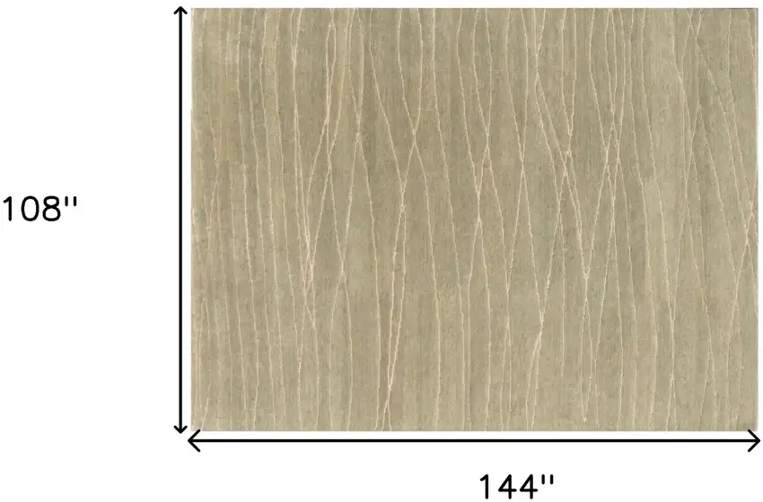 Beige Wool Abstract Lines Hand Loomed Area Rug Photo 3