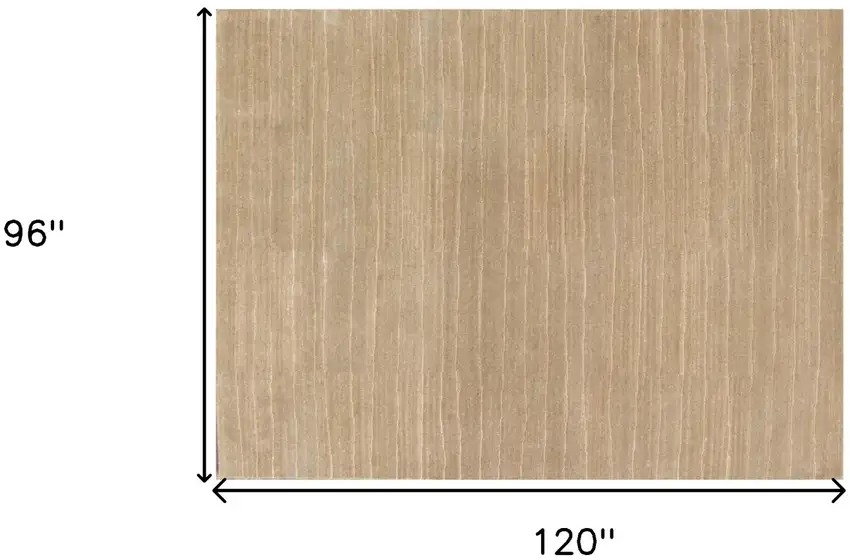 Beige Wool Abstract Lines Hand Loomed Area Rug Photo 3