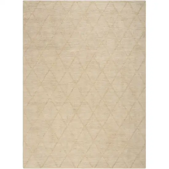 Beige Wool Geometric Area Rug Photo 1