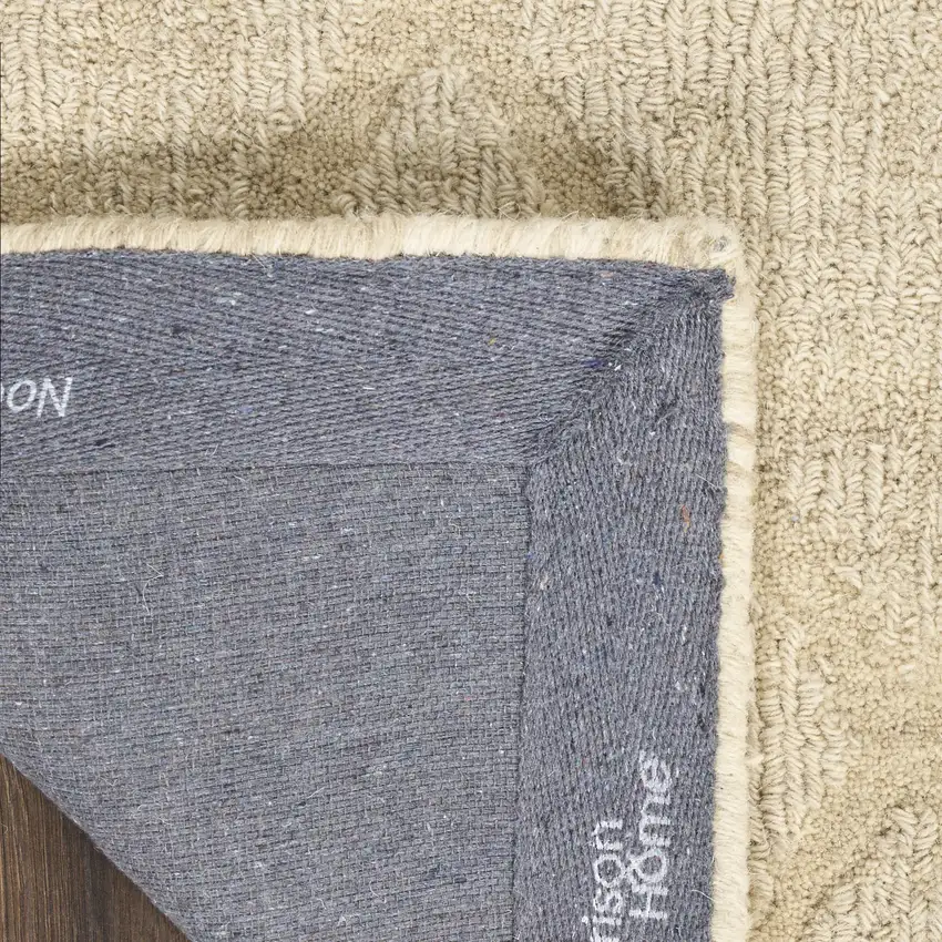 Beige Wool Geometric Area Rug Photo 9
