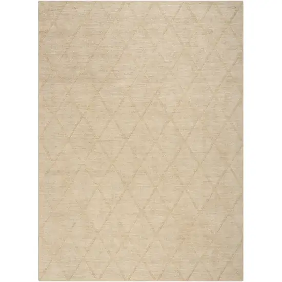 Beige Wool Geometric Area Rug Photo 1