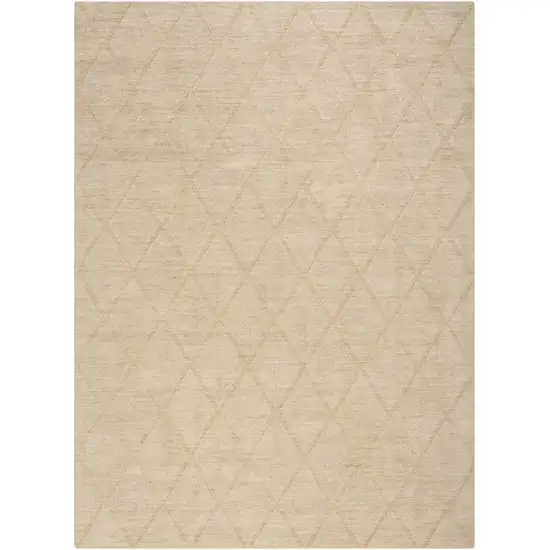 Beige Wool Geometric Area Rug Photo 5