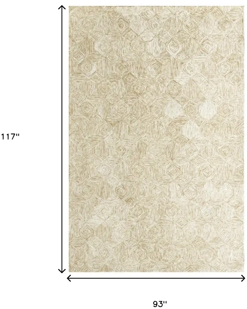 Beige Wool Geometric Hand Tufted Area Rug Photo 4