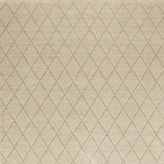 Beige Wool Geometric Hand Woven Area Rug Photo 8