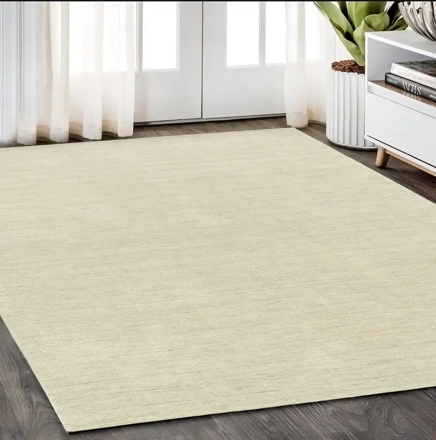 Beige Wool Hand Tufted Area Rug Photo 1