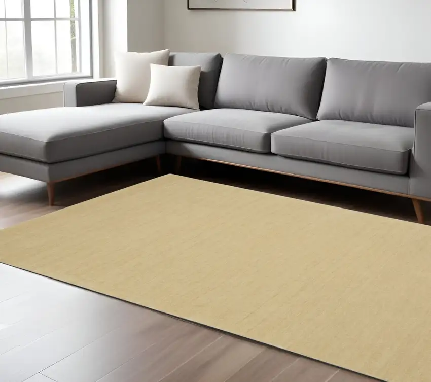 Beige Wool Hand Tufted Area Rug Photo 1