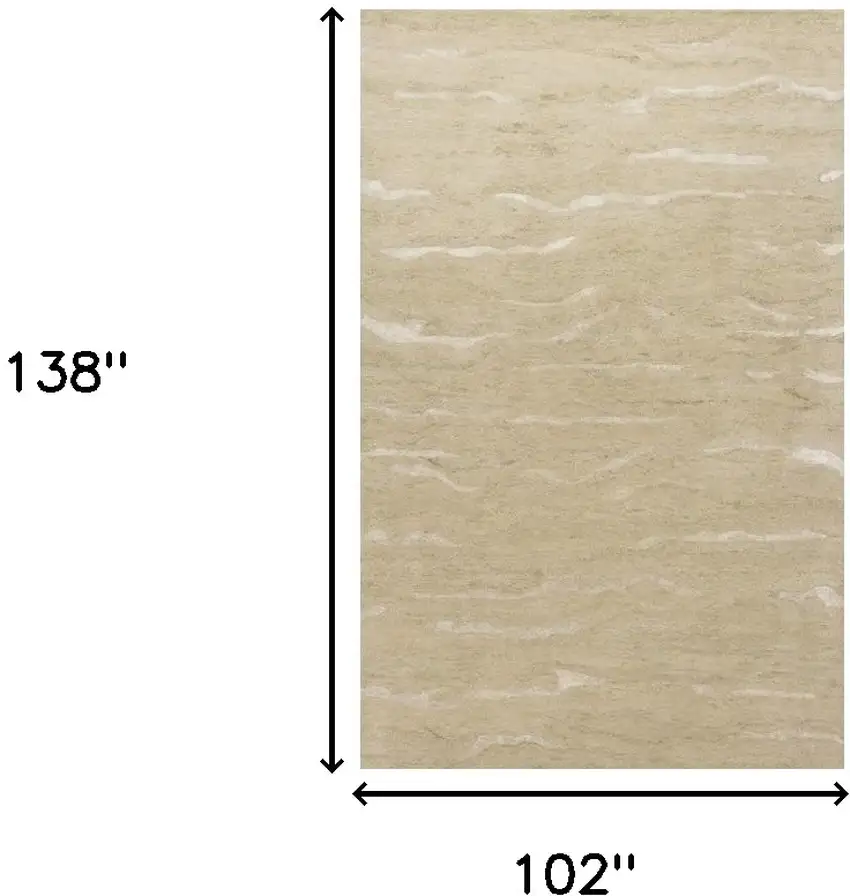 102 X 138 Beige Wool Or Viscose Rug Photo 3