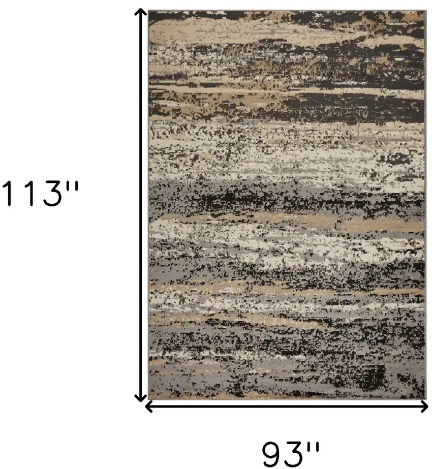 Beige and Black Abstract Desert Area Rug Photo 3