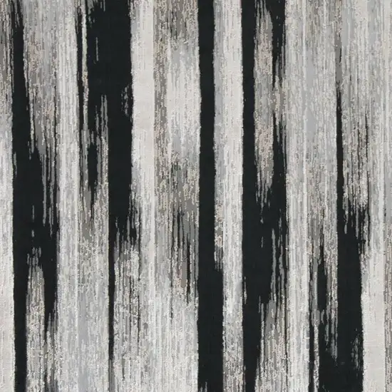 Black Silver And Gray Abstract Area Rug Photo 4