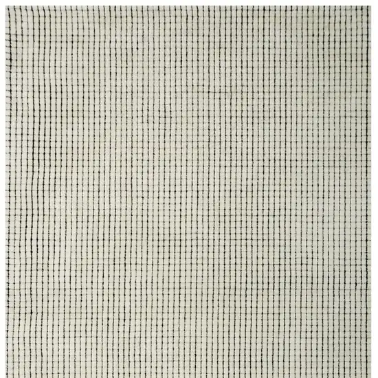 Beige and Black Checkered Power Loom Distressed Area Rug Photo 5