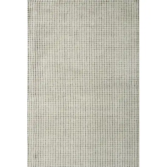 Beige and Black Checkered Power Loom Distressed Area Rug Photo 3