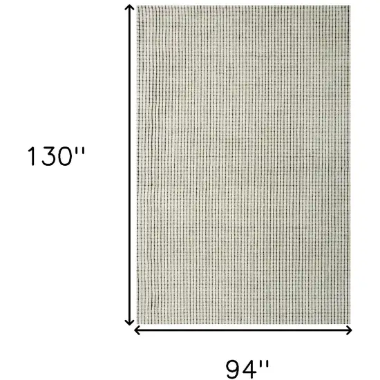 Beige and Black Checkered Power Loom Distressed Area Rug Photo 3