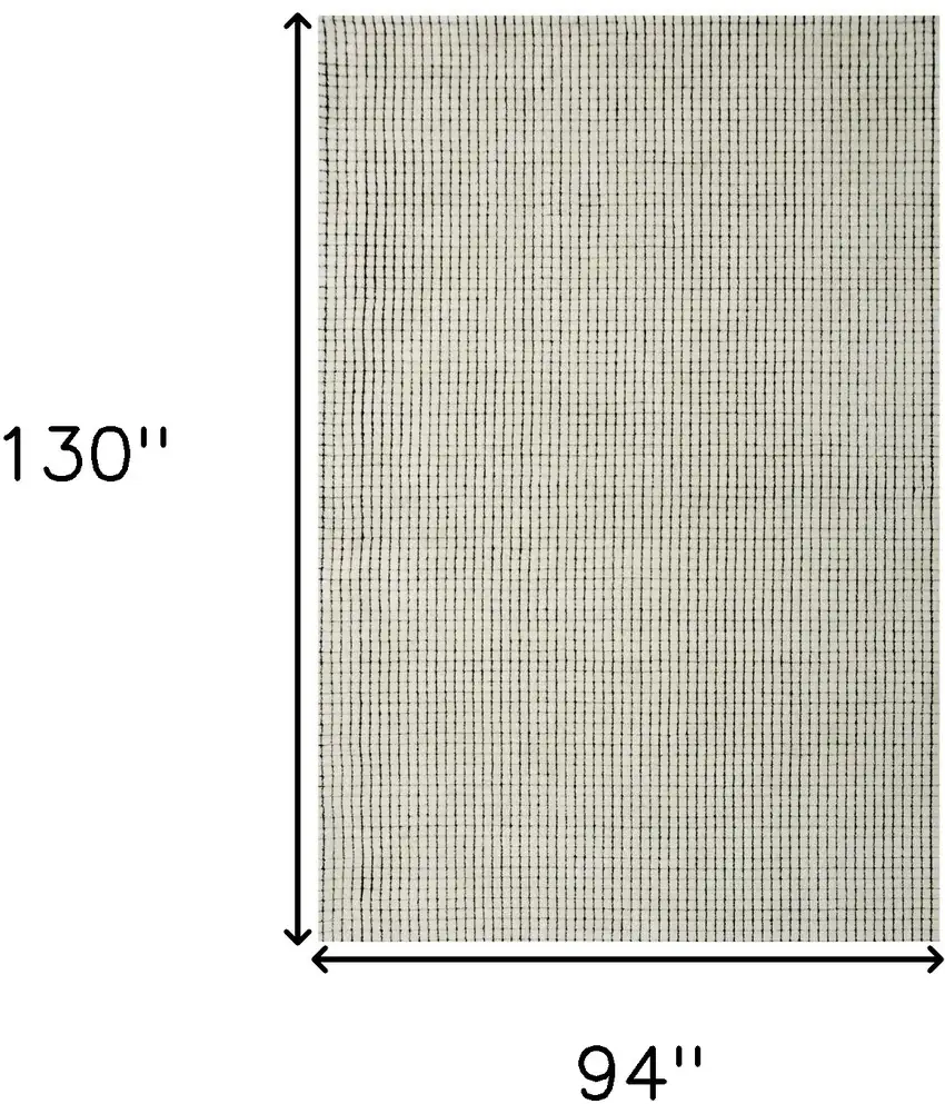 Beige and Black Checkered Power Loom Distressed Area Rug Photo 3