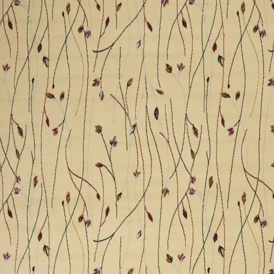 Beige and Black Floral Power Loom Area Rug Photo 7