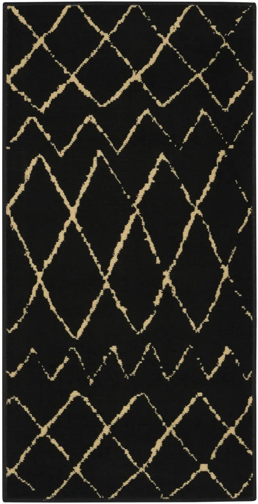 Beige and Black Floral Power Loom Area Rug Photo 4
