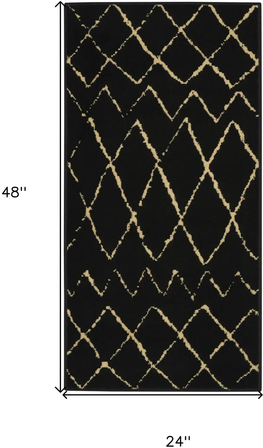 Beige and Black Floral Power Loom Area Rug Photo 3