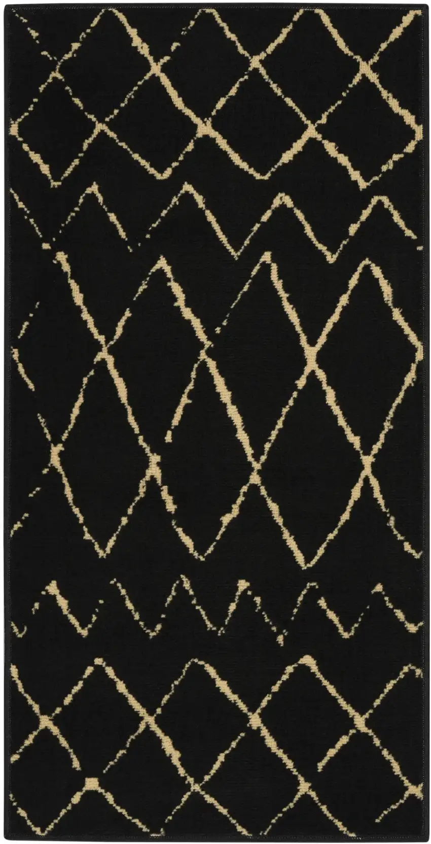 Beige And Black Floral Distressed Area Rug Photo 2