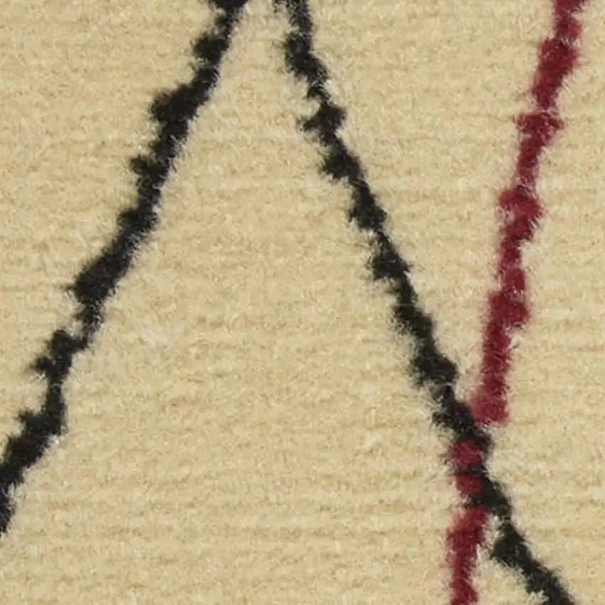 8' Beige And Black Floral Runner Rug Photo 1