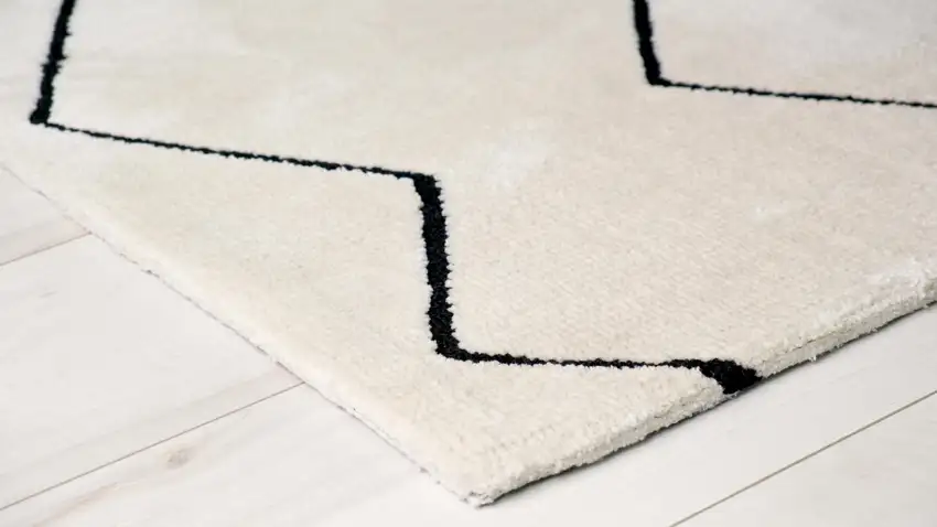 Beige and Black Geometric Power Loom Distressed Area Rug Photo 4