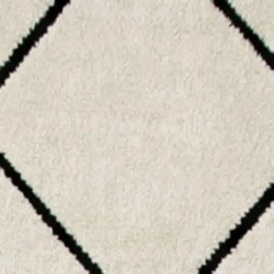 Beige and Black Geometric Power Loom Distressed Non Skid Area Rug Photo 3