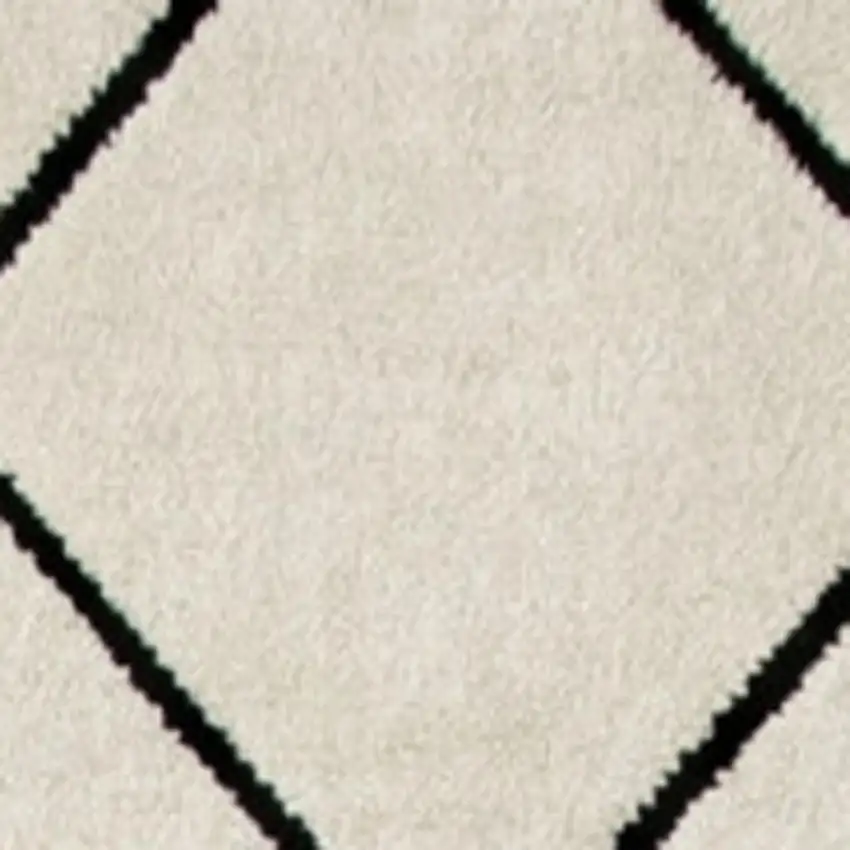 Beige and Black Geometric Power Loom Distressed Non Skid Area Rug Photo 3