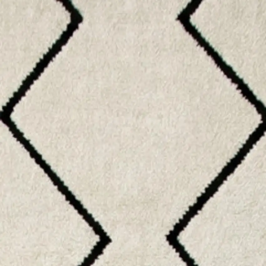 Beige and Black Geometric Power Loom Distressed Non Skid Area Rug Photo 4
