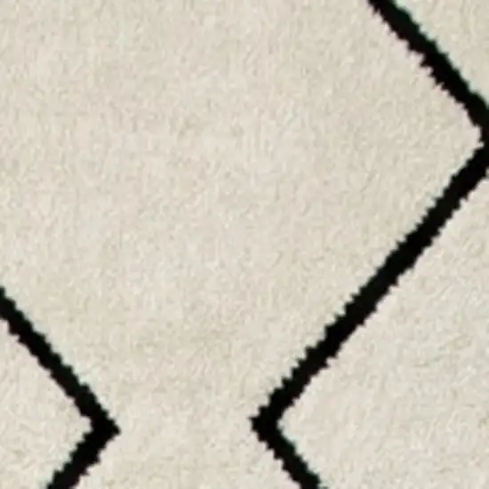 Beige and Black Geometric Power Loom Distressed Non Skid Area Rug Photo 3