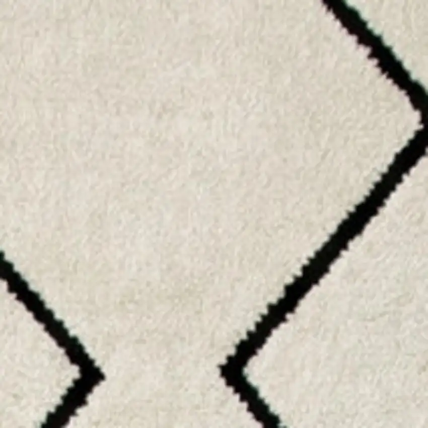 Beige and Black Geometric Power Loom Distressed Non Skid Area Rug Photo 3