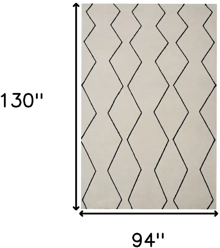Beige and Black Geometric Power Loom Distressed Area Rug Photo 3