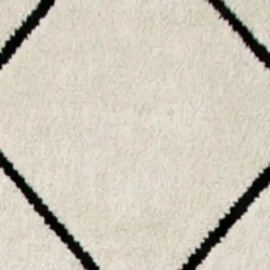 Beige and Black Geometric Power Loom Distressed Non Skid Area Rug Photo 2